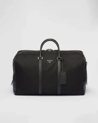 Bolso de viaje de Re-Nylon y piel Saffiano
