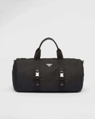Bolso de viaje de Re-Nylon y piel Saffiano Bolso de viaje de Re-Nylon y piel Saffiano