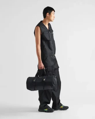 Bolso de viaje de Re-Nylon y piel Saffiano Bolso de viaje de Re-Nylon y piel Saffiano