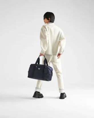Bolso de viaje de Re-Nylon y piel Saffiano