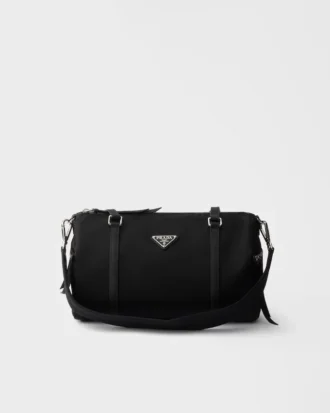 Bolso de viaje grande de Re-Nylon y piel Saffiano