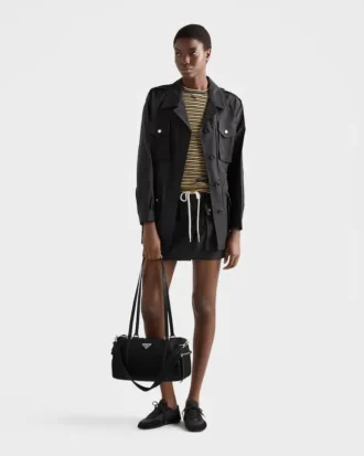Bolso de viaje grande de Re-Nylon y piel Saffiano