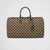 Bolso de viaje grande de tela con el símbolo de Prada bordado Bolso de viaje grande de tela con el símbolo de Prada bordado