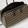 Bolso de viaje grande de tela con el símbolo de Prada bordado Bolso de viaje grande de tela con el símbolo de Prada bordado