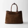 Bolso grande de ante con hebilla y cinturón de Prada Bolso grande de ante con hebilla y cinturón de Prada