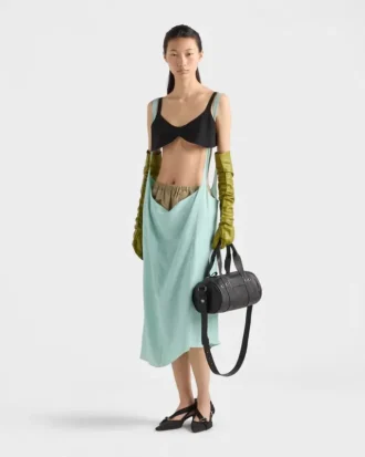 Bolso grande de cuero con asa superior Prada Route