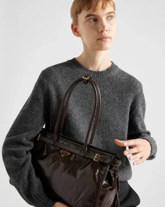 Bolso grande de cuero Prada Bonnie
