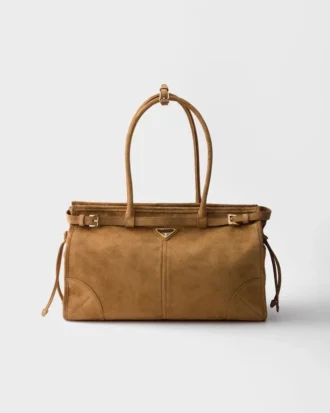 Bolso grande de gamuza Bonnie de Prada
