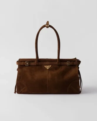 Bolso grande de gamuza Bonnie de Prada