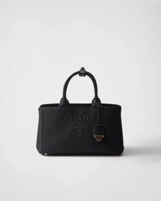 Bolso grande de lona de algodón Prada Jardiniare