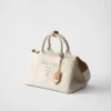 Bolso grande de mezcla de lino Prada Jardiniare Bolso grande de mezcla de lino Prada Jardiniare