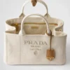 Bolso grande de mezcla de lino Prada Jardiniare Bolso grande de mezcla de lino Prada Jardiniare