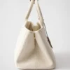 Bolso grande de mezcla de lino Prada Jardiniare Bolso grande de mezcla de lino Prada Jardiniare