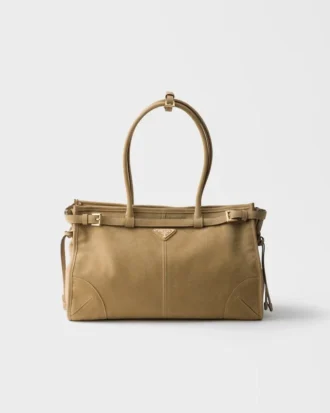 Bolso grande de piel de nubuck Bonnie de Prada