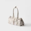 Bolso mediano de lino estampado y cuero Bonnie de Prada Bolso mediano de lino estampado y cuero Bonnie de Prada