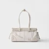 Bolso mediano de lino estampado y cuero Bonnie de Prada Bolso mediano de lino estampado y cuero Bonnie de Prada
