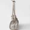 Bolso mediano de lino estampado y cuero Bonnie de Prada Bolso mediano de lino estampado y cuero Bonnie de Prada