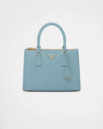 Bolso mediano de piel de avestruz Prada Galleria