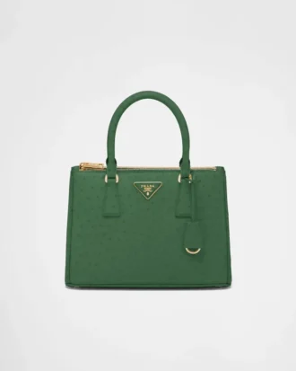 Bolso mediano de piel de avestruz Prada Galleria