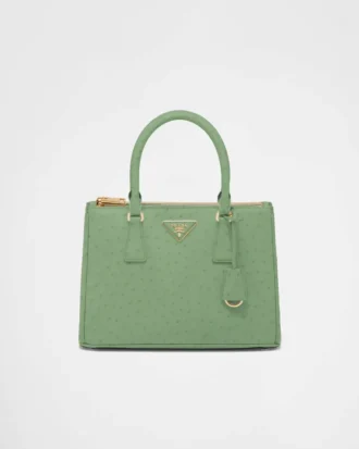 Bolso mediano de piel de avestruz Prada Galleria