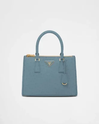 Bolso mediano de piel de avestruz Prada Galleria