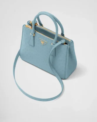 Bolso mediano de piel de avestruz Prada Galleria