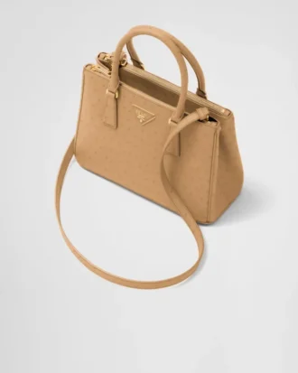 Bolso mediano de piel de avestruz Prada Galleria