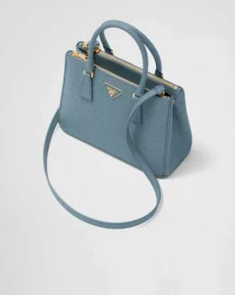 Bolso mediano de piel de avestruz Prada Galleria