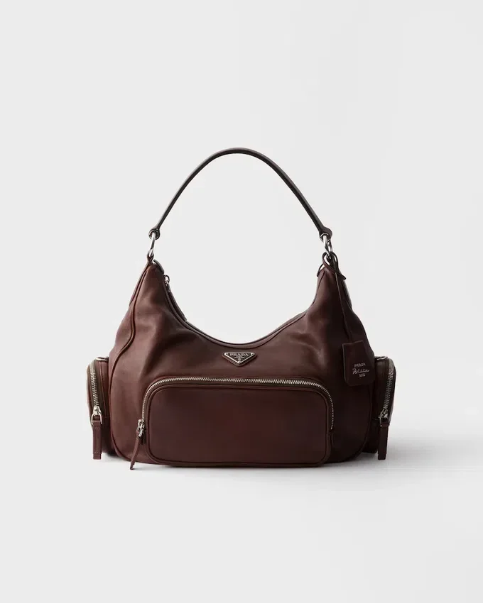 Bolso mediano de piel lavada Bolso mediano de piel lavada