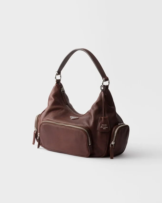 Bolso mediano de piel lavada Bolso mediano de piel lavada