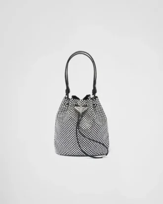 Bolso mini de satén con cristales