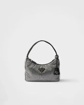 Bolso mini de satén con cristales de Prada, Re-Edition Bolso mini de satén con cristales de Prada, Re-Edition