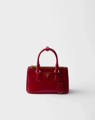 Bolso mini Prada Galleria de piel Saffiano charolada Bolso mini Prada Galleria de piel Saffiano charolada