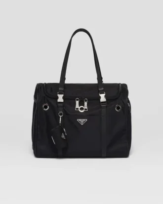 Bolso para mascotas de Re-Nylon y cuero Saffiano Bolso para mascotas de Re-Nylon y cuero Saffiano