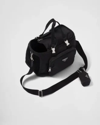 Bolso para mascotas de Re-Nylon y cuero Saffiano Bolso para mascotas de Re-Nylon y cuero Saffiano