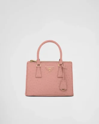 Bolso pequeño de piel de avestruz Prada Galleria