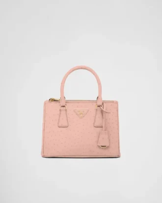 Bolso pequeño de piel de avestruz Prada Galleria
