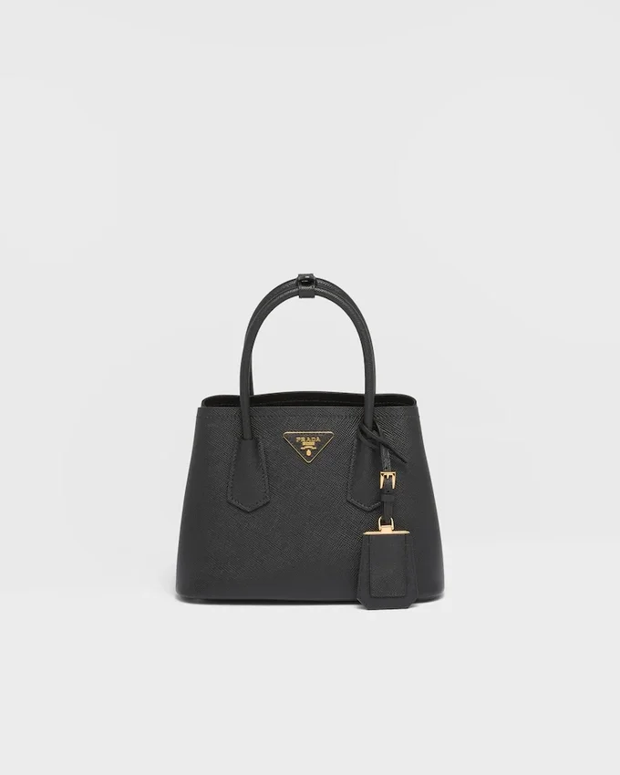 Bolso pequeño doble de piel Saffiano de Prada Double Bolso pequeño doble de piel Saffiano de Prada Double