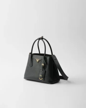 Bolso pequeño doble de piel Saffiano de Prada Double