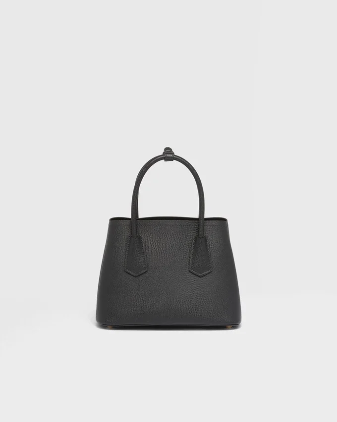 Bolso pequeño doble de piel Saffiano de Prada Double Bolso pequeño doble de piel Saffiano de Prada Double