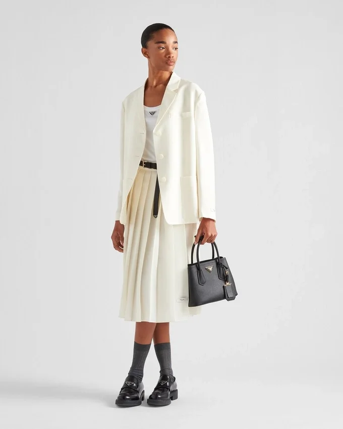 Bolso pequeño doble de piel Saffiano de Prada Double Bolso pequeño doble de piel Saffiano de Prada Double