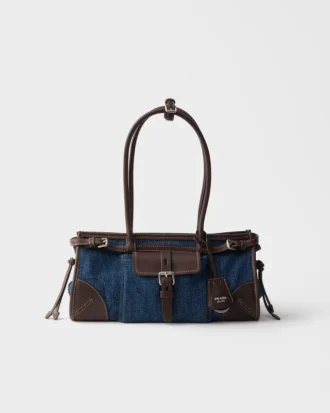 Bolso Prada Bonnie mediano de denim y cuero