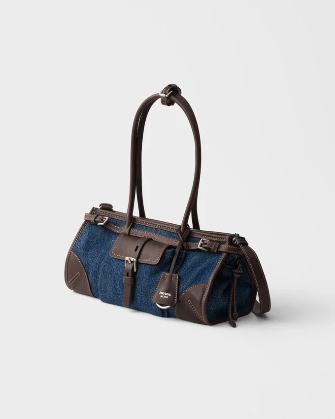 Bolso Prada Bonnie mediano de denim y cuero Bolso Prada Bonnie mediano de denim y cuero