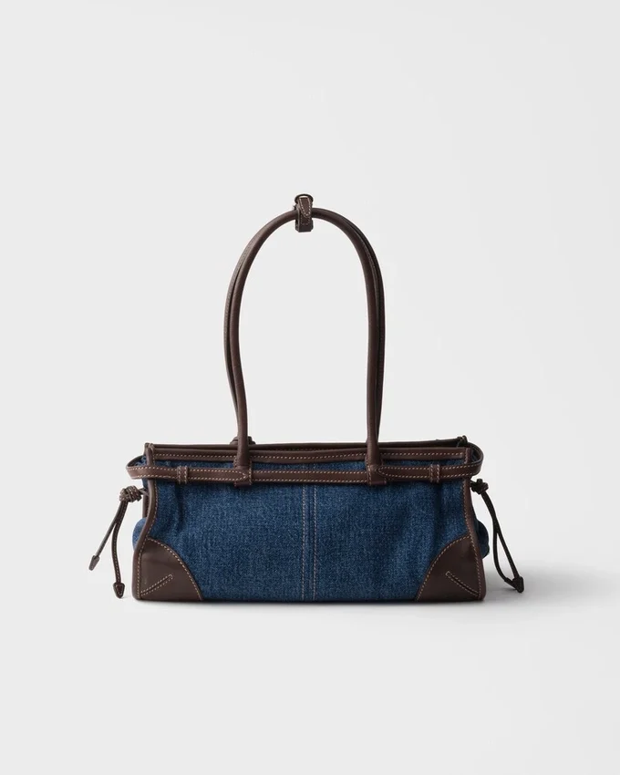 Bolso Prada Bonnie mediano de denim y cuero Bolso Prada Bonnie mediano de denim y cuero