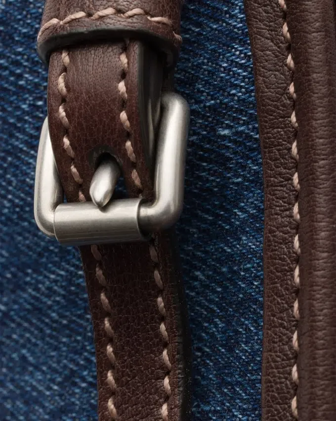 Bolso Prada Bonnie mediano de denim y cuero Bolso Prada Bonnie mediano de denim y cuero