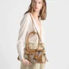 Bolso Prada Bonnie mediano de lino y cuero Bolso Prada Bonnie mediano de lino y cuero