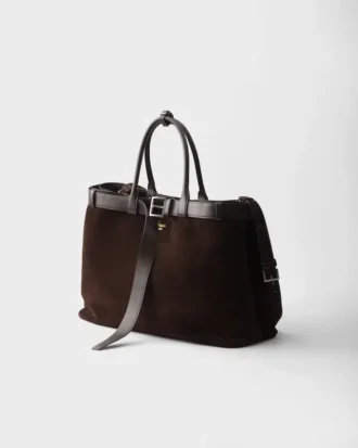 Bolso Prada Buckle de gamuza con cinturón