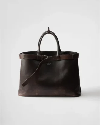 Bolso Prada de piel napa con hebilla y cinturón