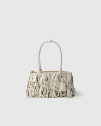 Bolso Prada Galleria mediano de piel napa con flecos y tachuelas