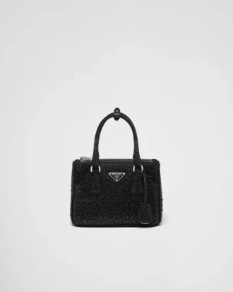 Bolso Prada Galleria Mini de satén con cristales